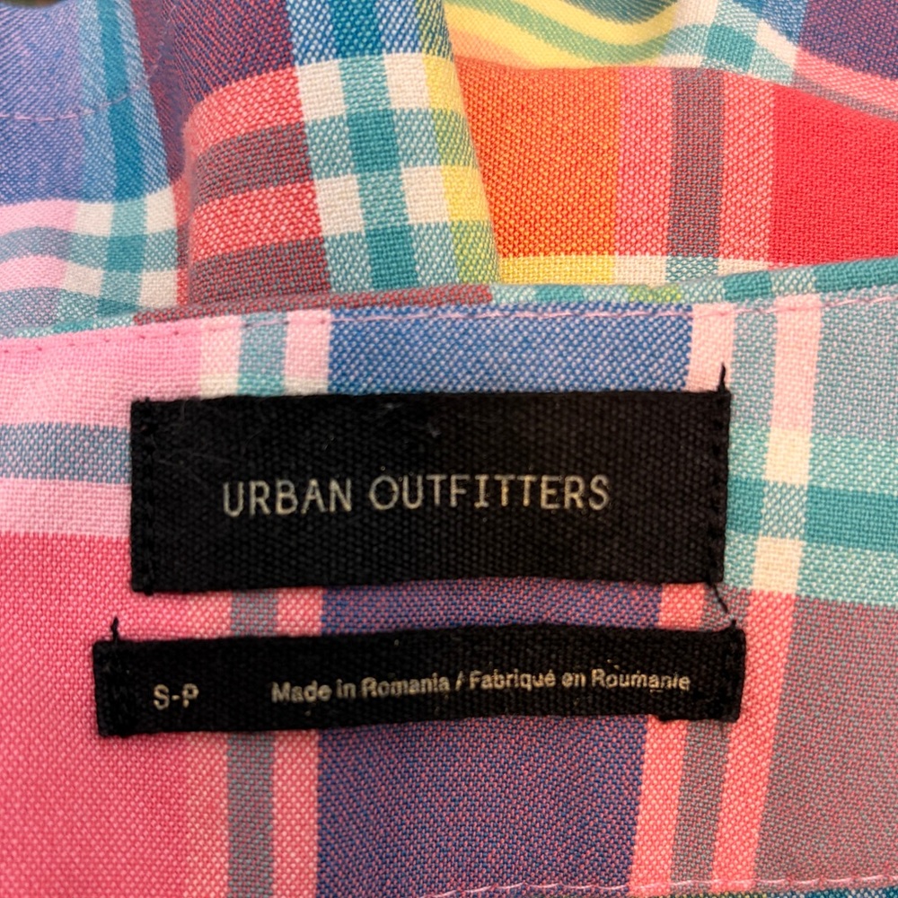 Urban Outfitters Plaid Mini Skirt Multicolor Pastel Check Size S - Picture 6 of 7